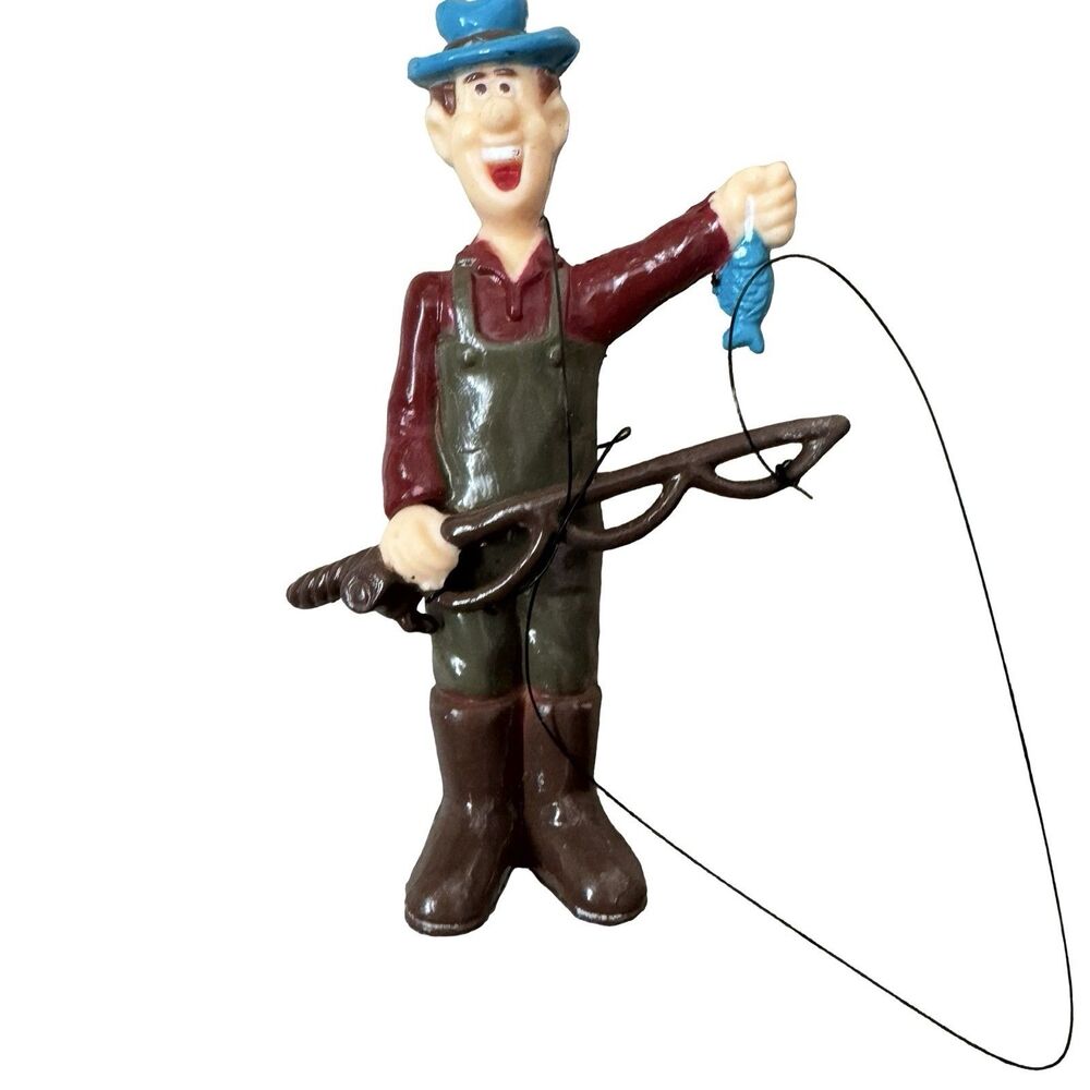 Vintage 1995 Bakery Crafts Fisherman Cake Topper